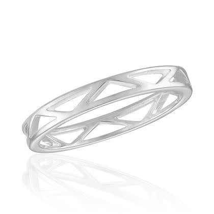 Cut-out Geometric Band Stack Ring - Image 3