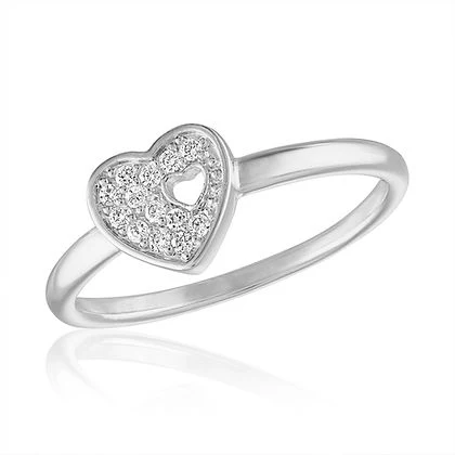 Cutout CZ Heart Stack Ring - Image 7