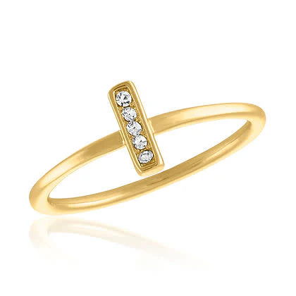 CZ Bar Gold Layers Ring - Image 7