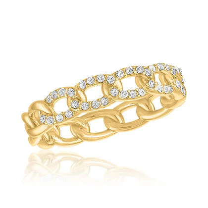 CZ Chain Gold Layers Rings