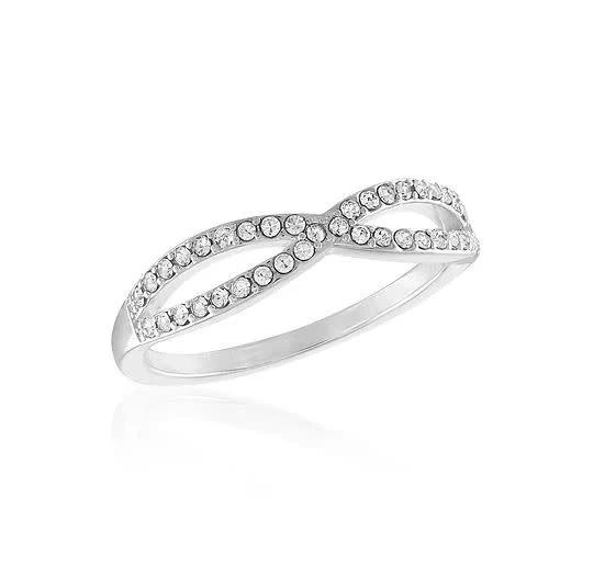 CZ Criss Cross Stack Ring - Image 7