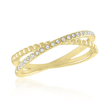 CZ Crossover Gold Layers Ring - Image 7