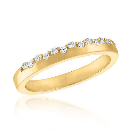 CZ Crusted Band Gold Layers Ring - Image 4