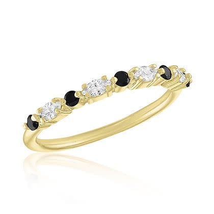 CZ & Jet Black Sequenced Gold Layers Ring - Image 3