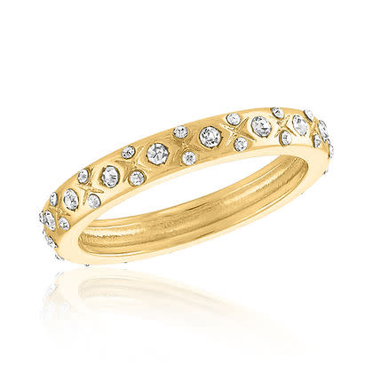 CZ XO Band Gold Layers Ring - Image 4