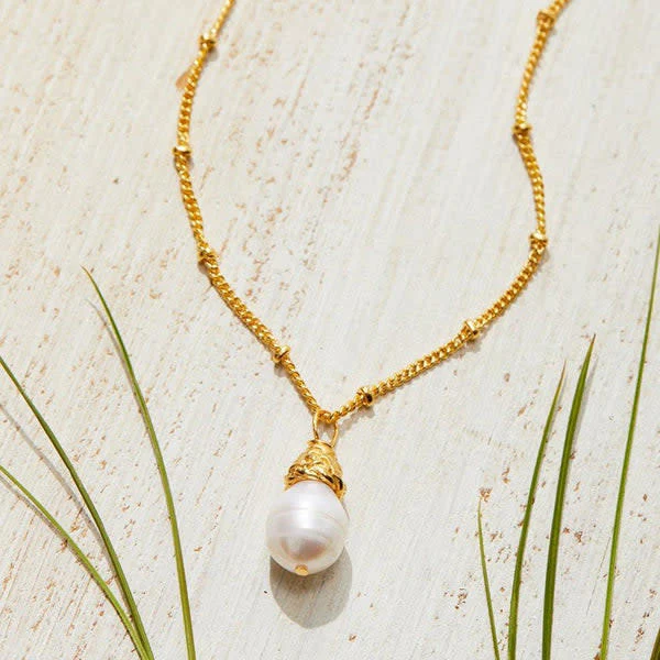 Dainty Pearl Drop Necklace - Image 3