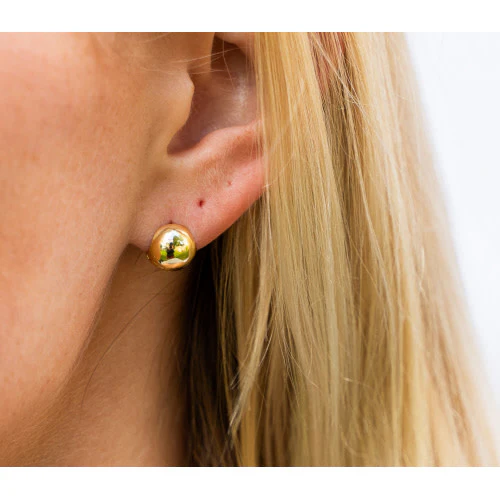 Dainty Plain Huggie Hoop Earring - Image 7