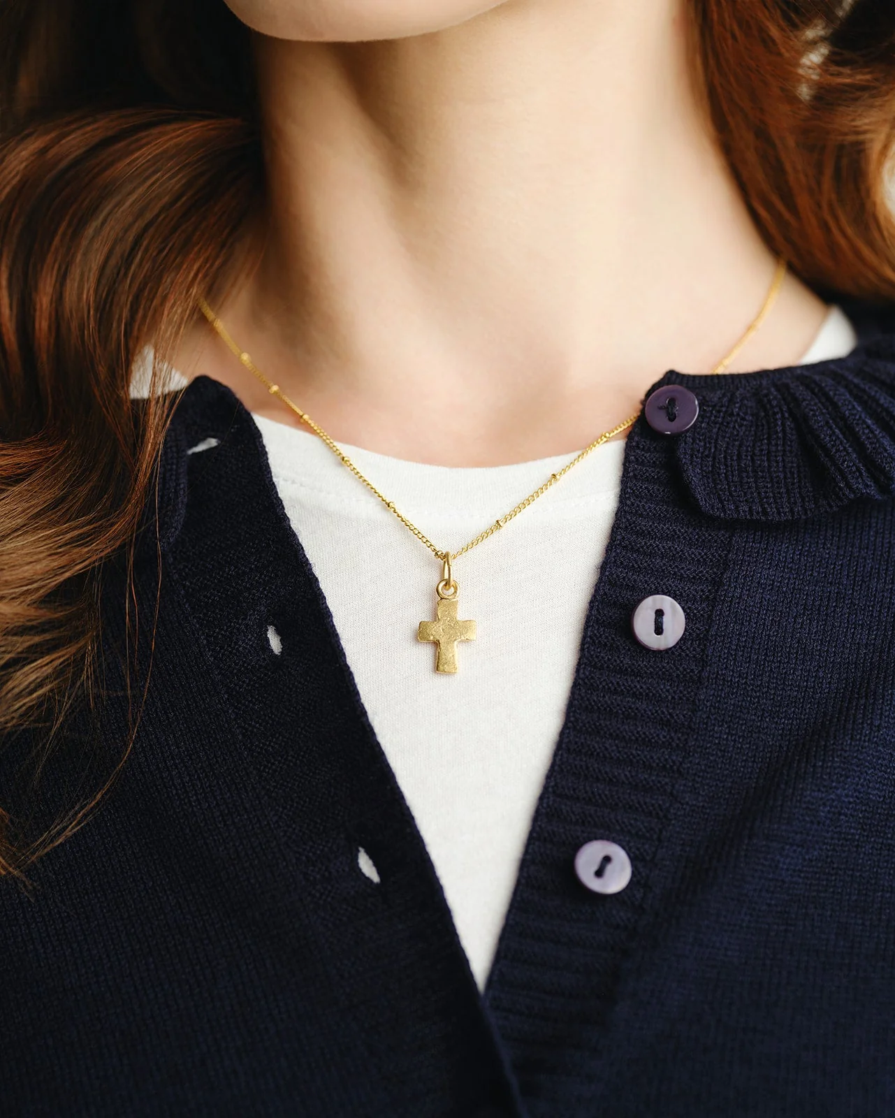 Dainty Small Cross Necklace - Image 2