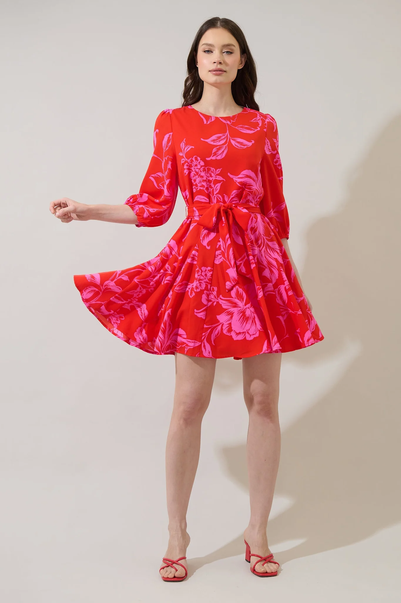 Darline Floral Collins Godet Mini Dress - Image 5
