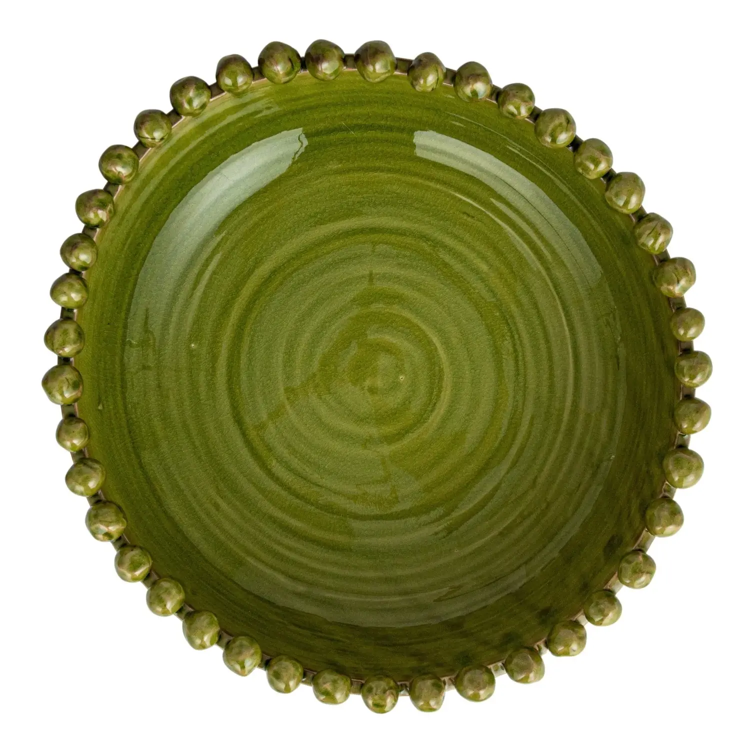 Decorative Terra-cotta Bowl with Hobnail Edge - Image 2