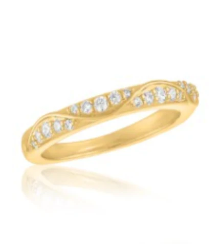 Detailed CZ Eternity Gold Layers Ring - Image 2