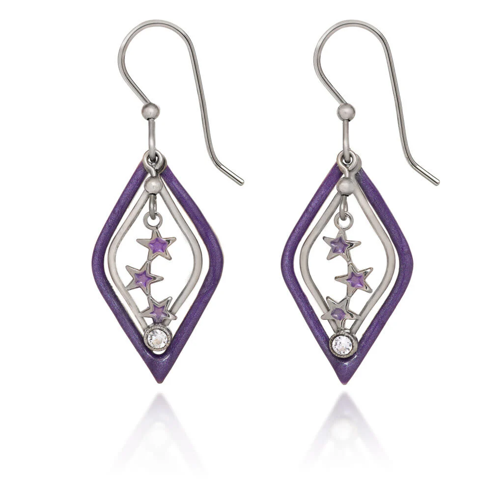 Diamond & Star Spray Earrings