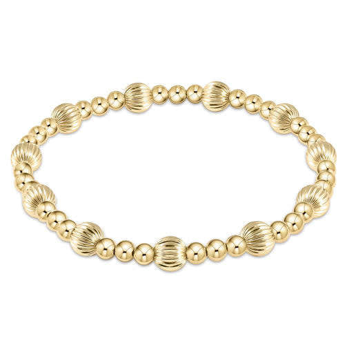 Dignity Sincerity Pattern 6mm Bead Bracelet - Gold - Image 2