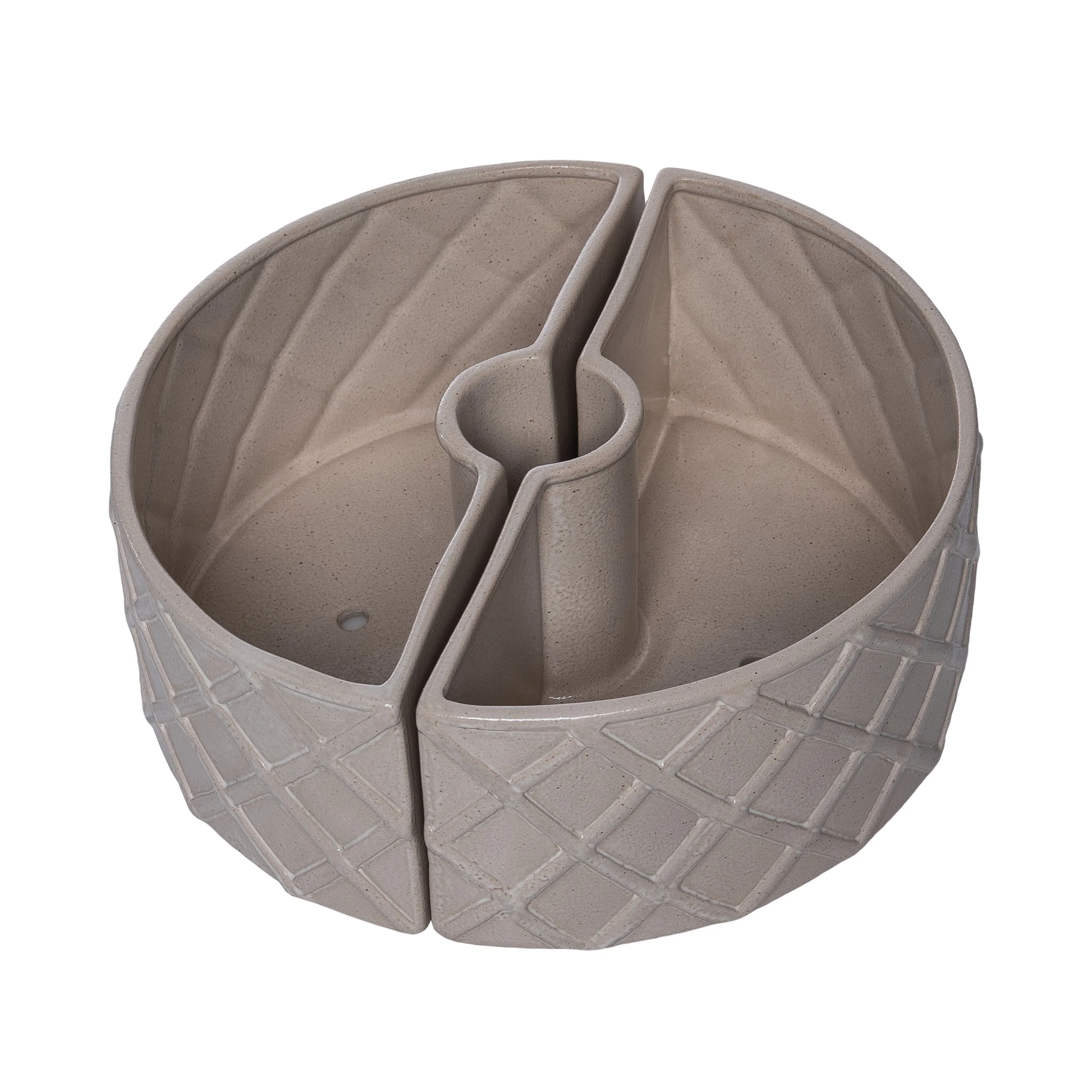 Dol Cream Two Piece Table Planter w/Drainage Hole