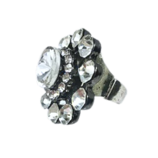 Bling Flower Rhinestone Stretch Ring - Image 2