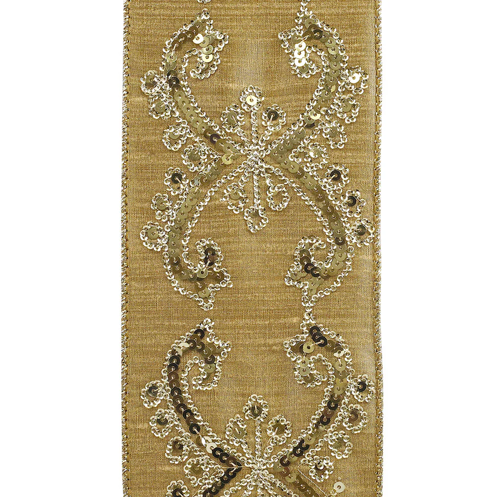 Dubai Sequin Wired Edge Ribbon - Image 3