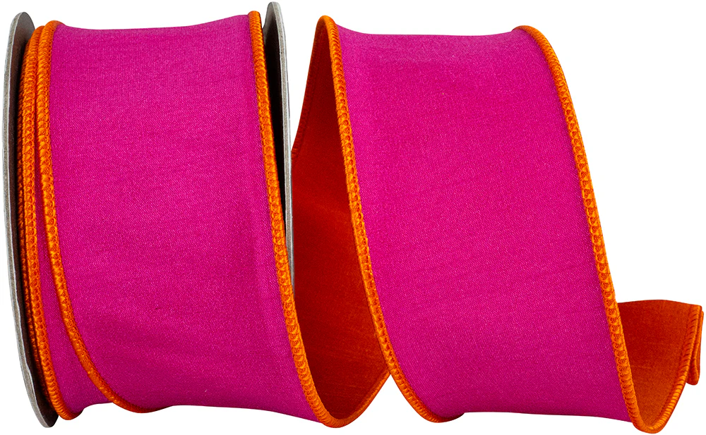 Dupioni Reversal Two Color Deluxe Backed Wired Edge Ribbon - Image 2