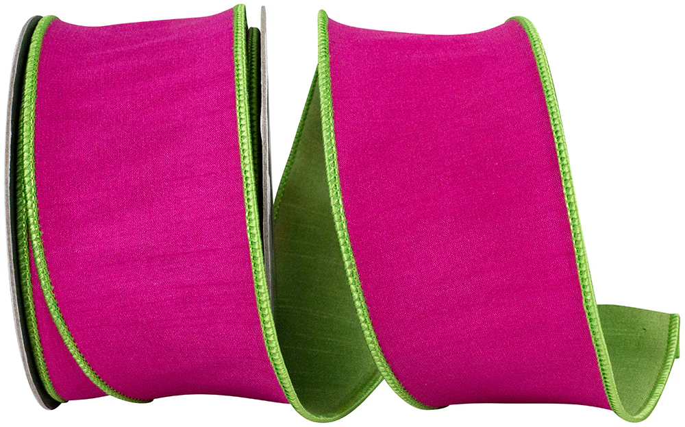 Dupioni Reversal Two Color Deluxe Backed Wired Edge Ribbon - Image 3
