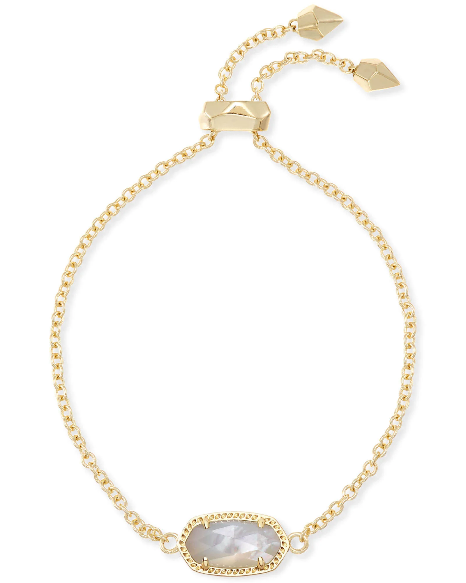 Elaina Delicate Chain Bracelet Gold Ivory Mother Of Pearl - Image 2