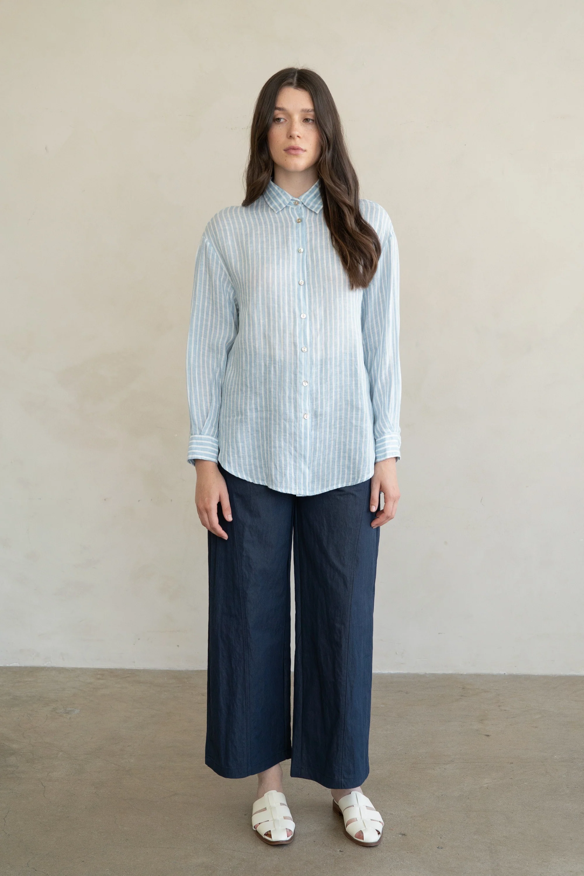 Eliana Striped Linen Essential Shirt - Image 8