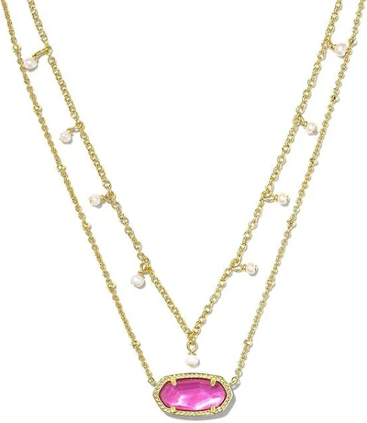 Elisa Pearl Multi Strand Gold Necklace - Image 6