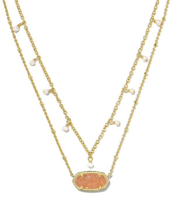 Elisa Pearl Multi Strand Gold Necklace - Image 7