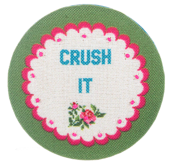 Embroidered Cheeky Chic Travel Compact Mirror - Image 3