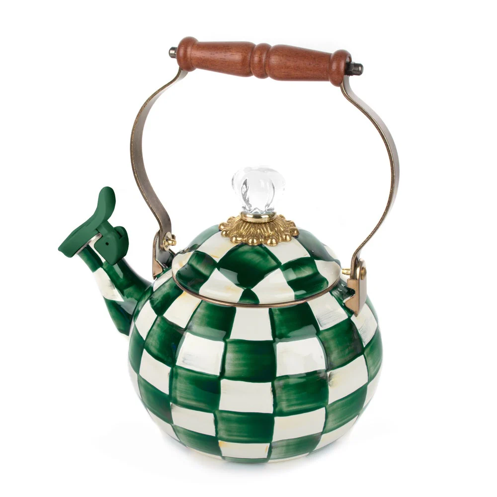 Emerald Check Whistling Tea Kettle - Image 2