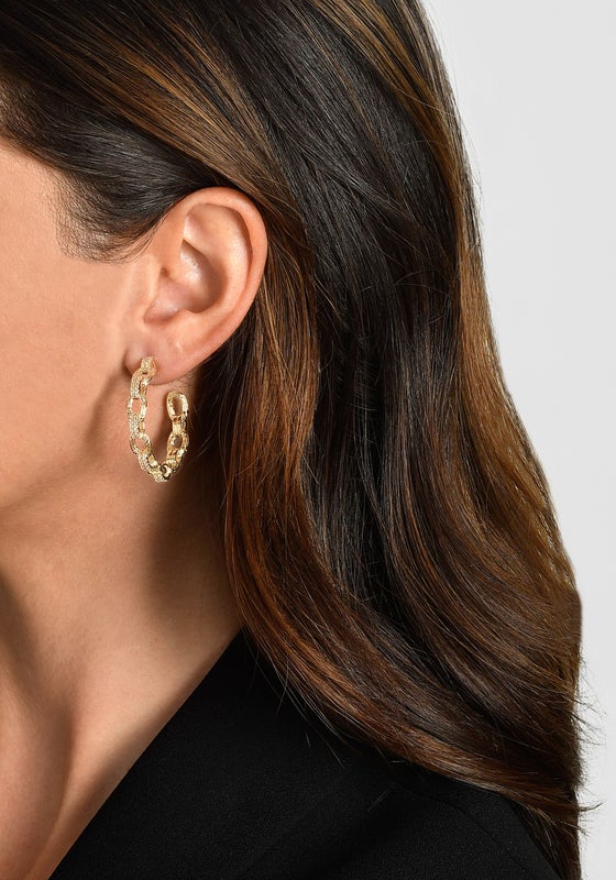Enchanted Forest Chain Hoop Earrings - Image 4