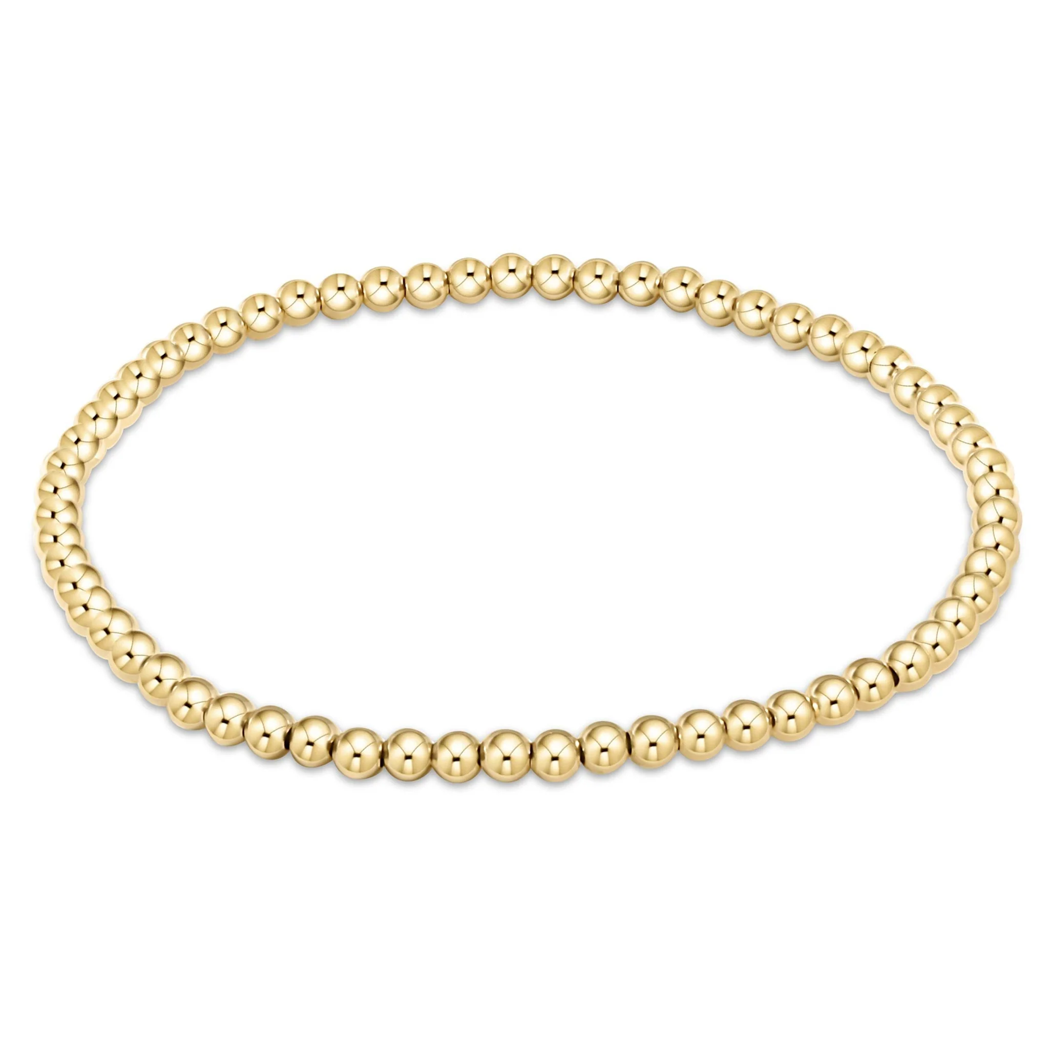 Extends 3mm Classic Gold Bead Bracelet