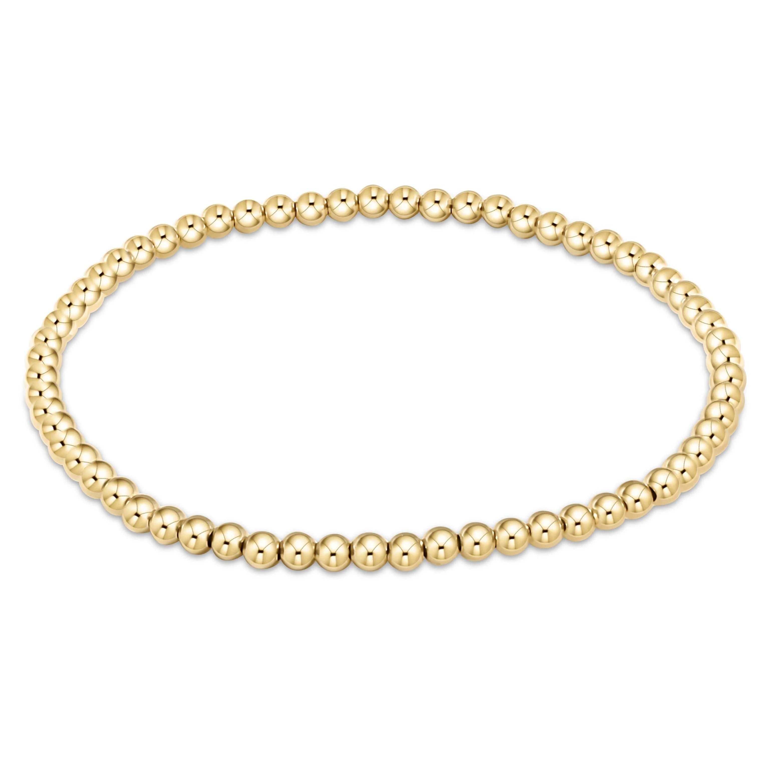 Extends 3mm Classic Gold Bead Bracelet - Image 2