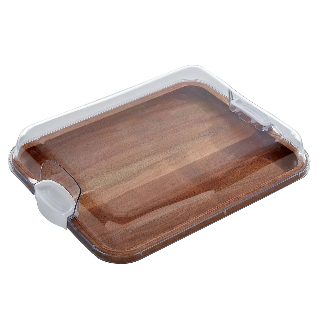 11x14 Acacia Cutting Board with White Handles - Image 2