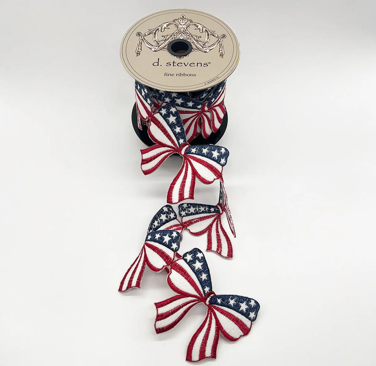 Felt Embroidery Americana Bow Garland, Red White Blue Ribbon