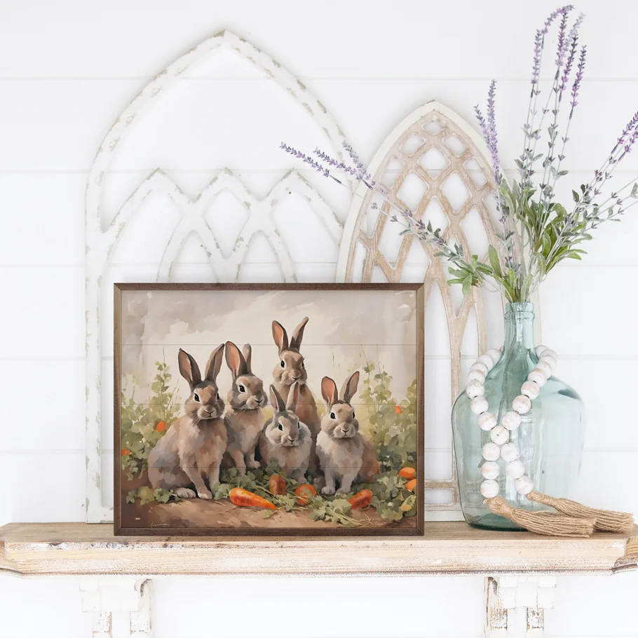 Five Bunnies in Carrot Field - Image 2