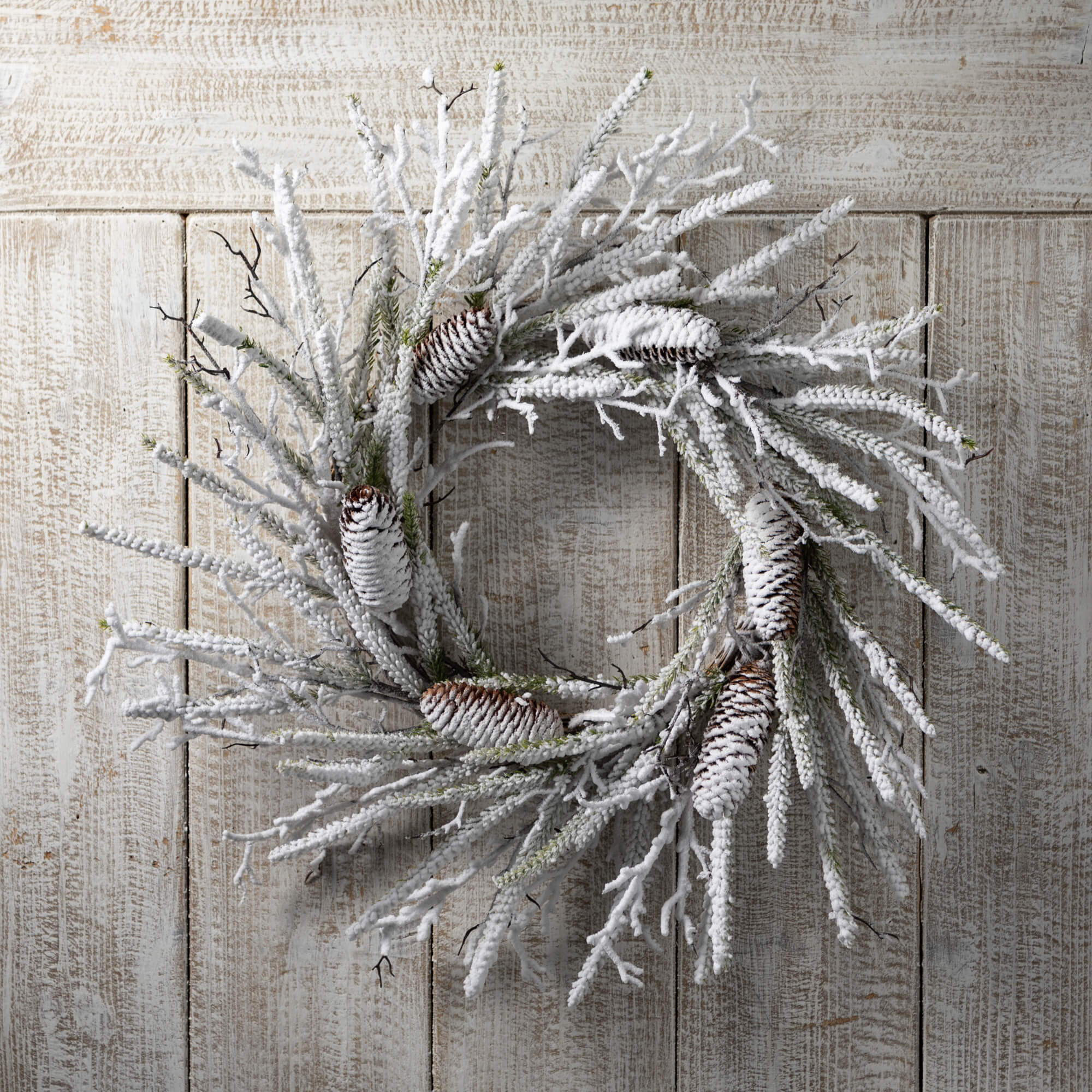 Flocked Pine Twig Wreath - Image 6