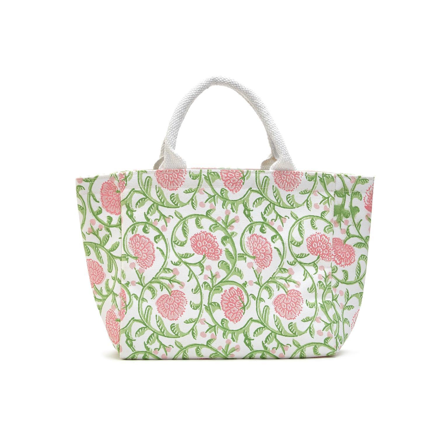 Floral Block Print Thermal Lunch Tote Bag - Image 4
