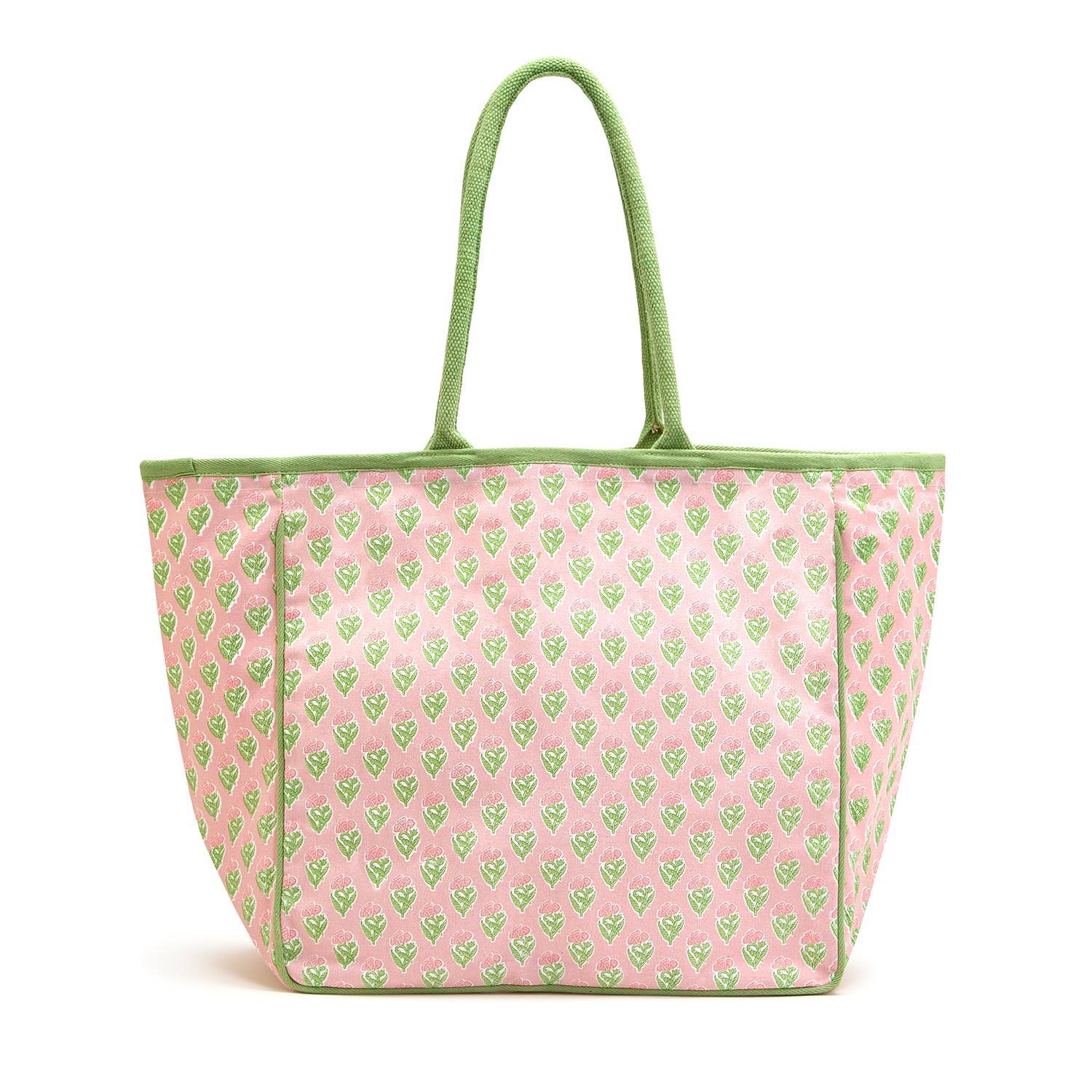 Floral Block Print Tote Bag - Image 2