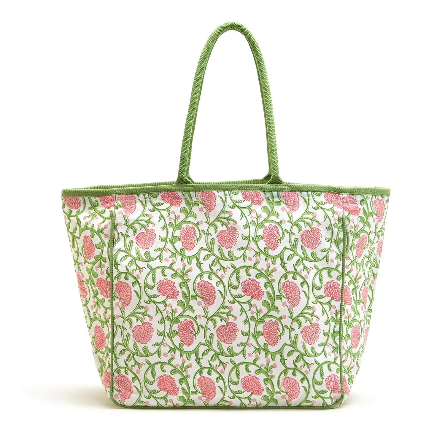 Floral Block Print Tote Bag - Image 4