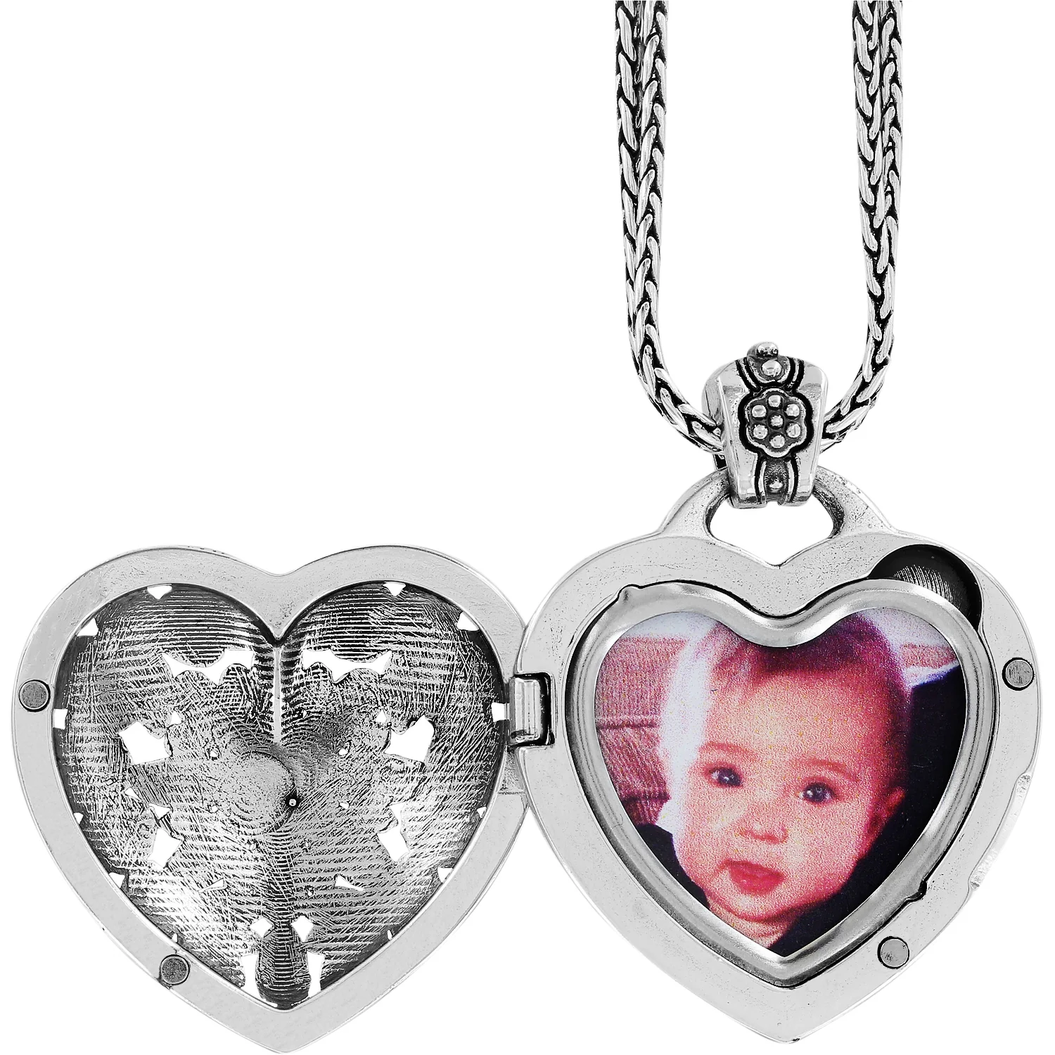 Floral Heart Locket Necklace - Image 2