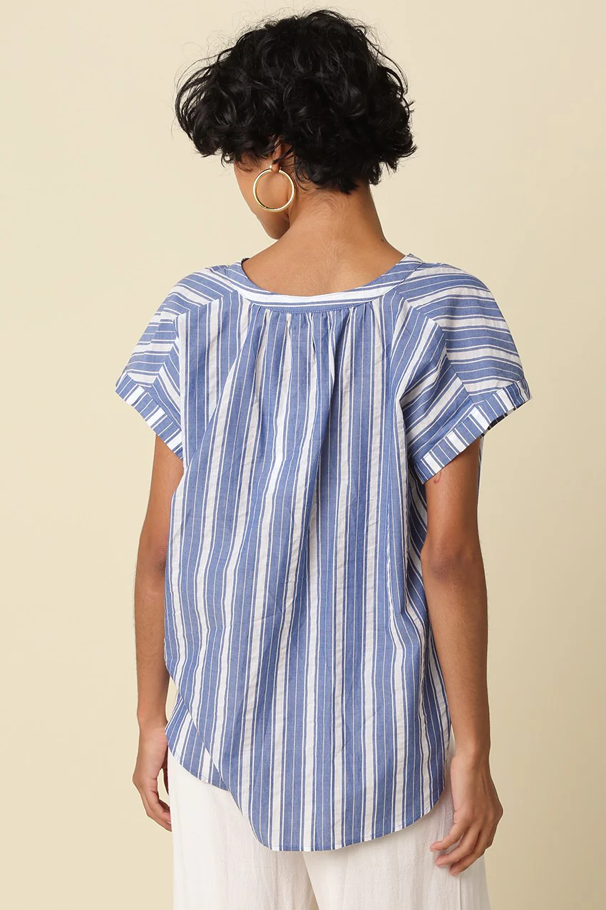 Gail Stripe Short Sleeve Shirt - Image 3