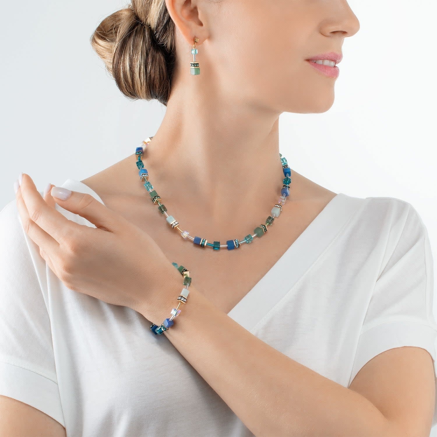 Geocube Iconic Precious Necklace Green-Turquoise - Image 3