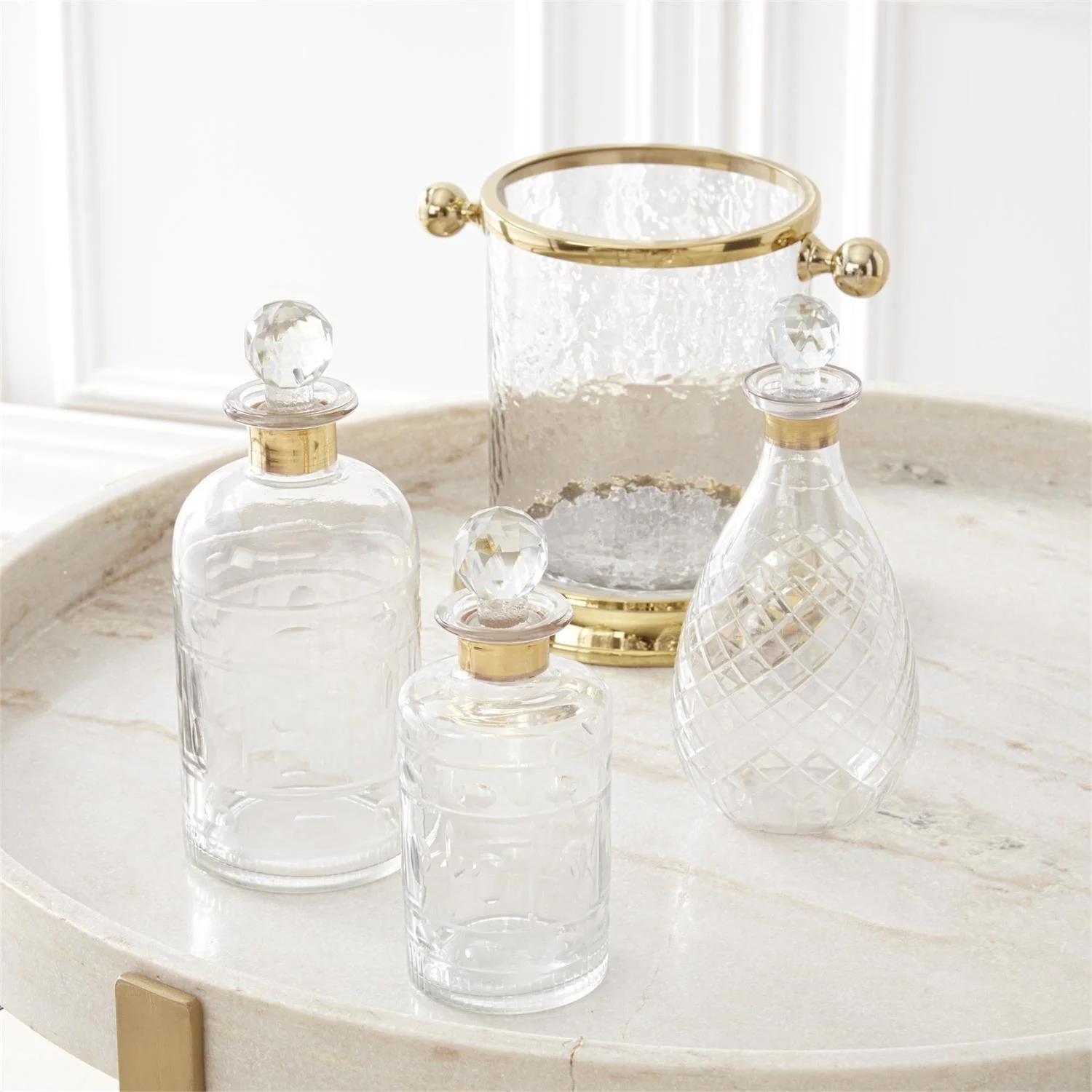 Glass Decanters W/Gold Trim - Image 10