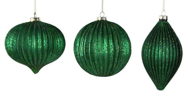 Glass Ornament Antique Dark Emerald-sold individually