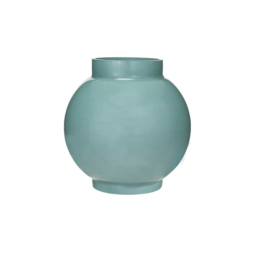 Glass Vase Blue Opaque