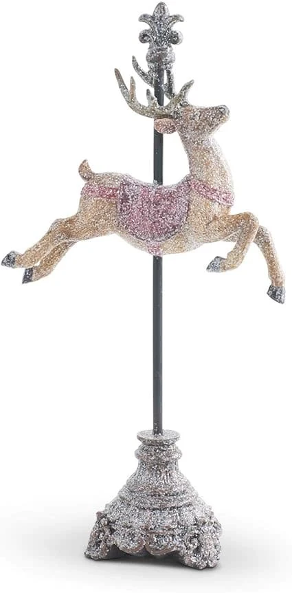Glittered Resin Finial Reindeers - Image 2
