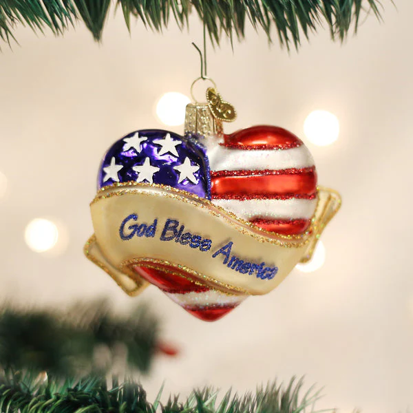 God Bless America Heart Ornament - Image 3