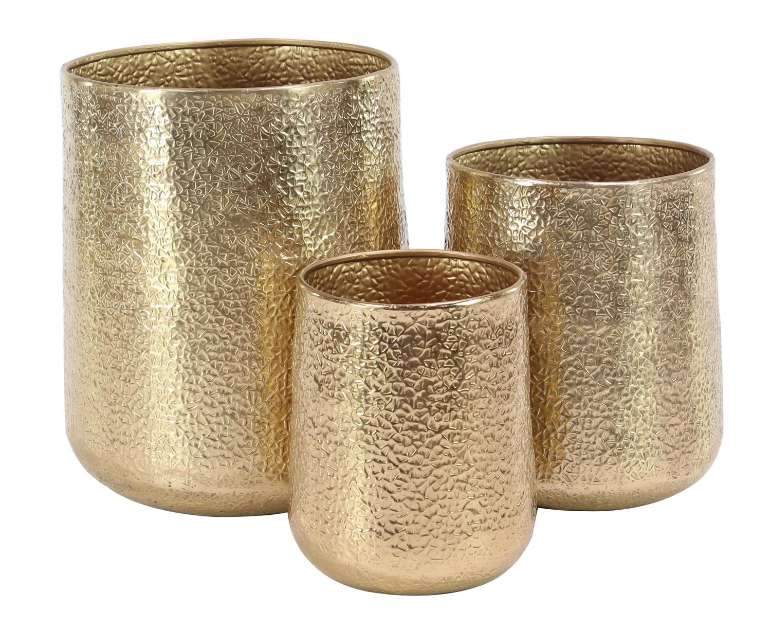 Gold Aluminum Metal Indoor Outdoor Planter