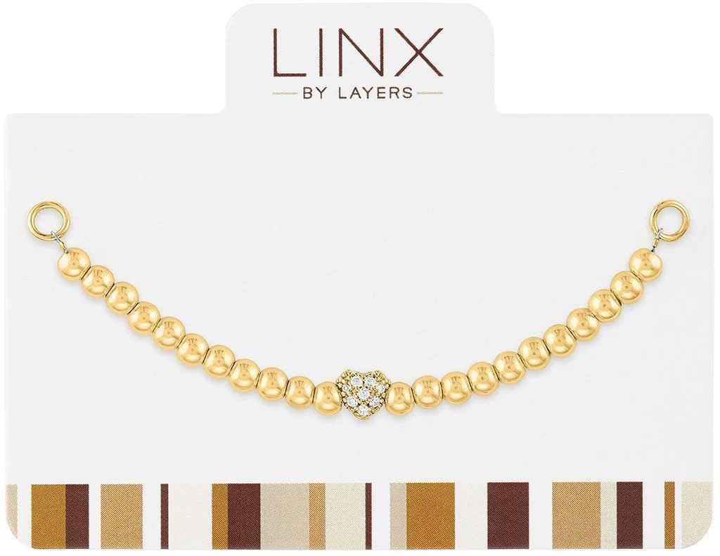 Gold Ball & Decorative CZ Heart LINX Add-on