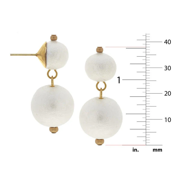 Gold Cab Cotton Pearl Earrings - Image 5