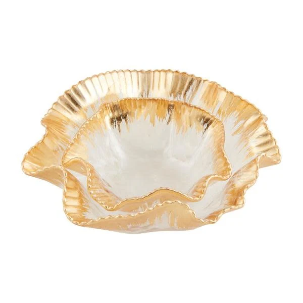 Gold Edge Ruffle Bowl